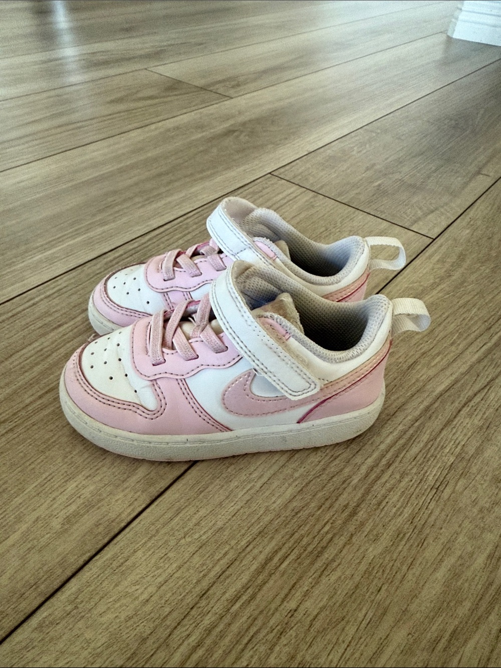 Nike Girls Court Borough Low Recraft Sneakers Pink/White Size 8